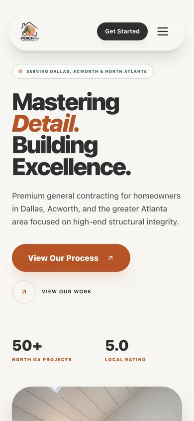 Peachtree General Contracting on a phone